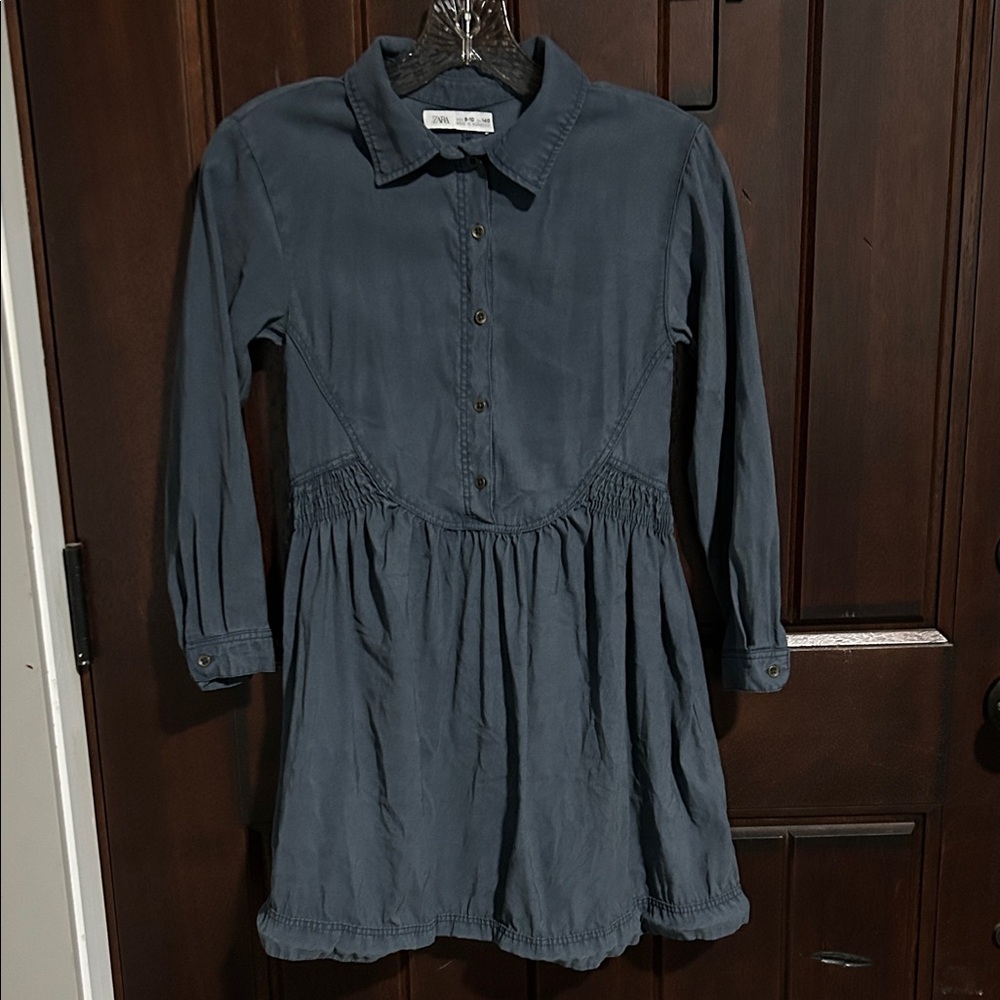 Kids Long-Sleeve Collared Dress - SZ: 9-10 - Picture 3 of 5